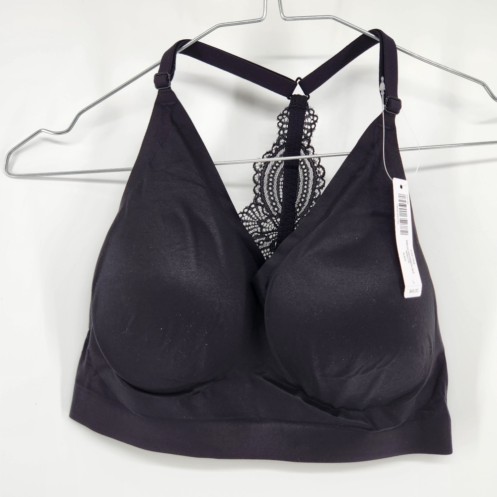Soma Black Large Enbliss Racerback Lace Bralette NWT